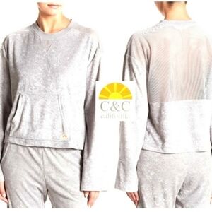 *NWT! C&C California FRENCH TERRY MESH PULL OVER SHIRT COVER UP TOP SIZE LARGE